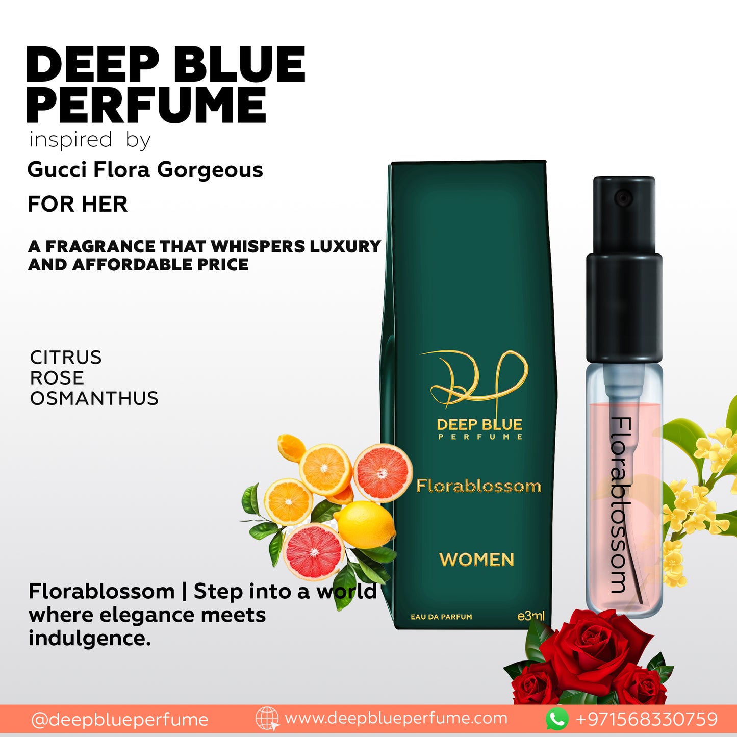 Florablossom tester EDP fresh floral women’s fragrance bottle