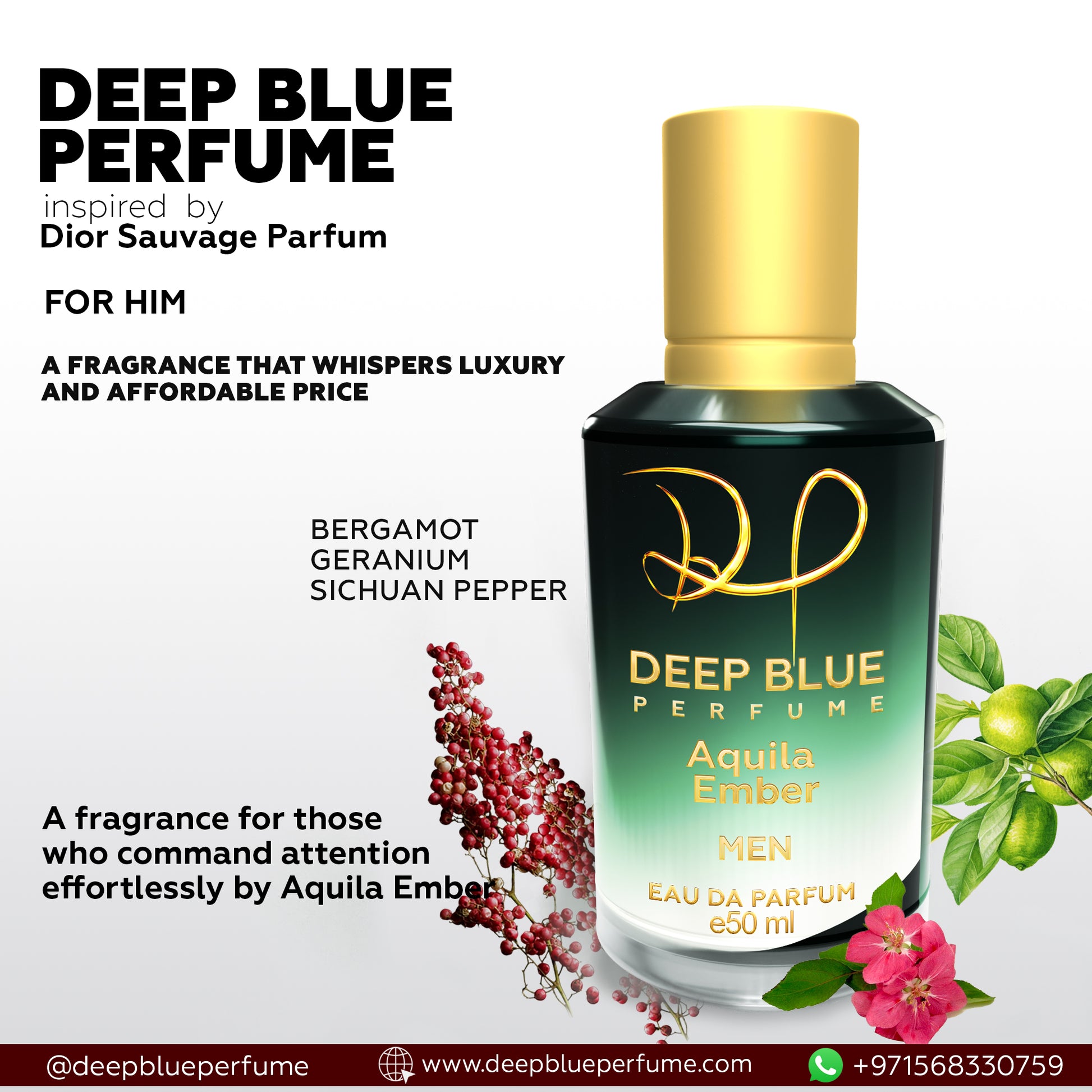 Aquila Ember luxury men’s parfum intense fresh spicy woody scent