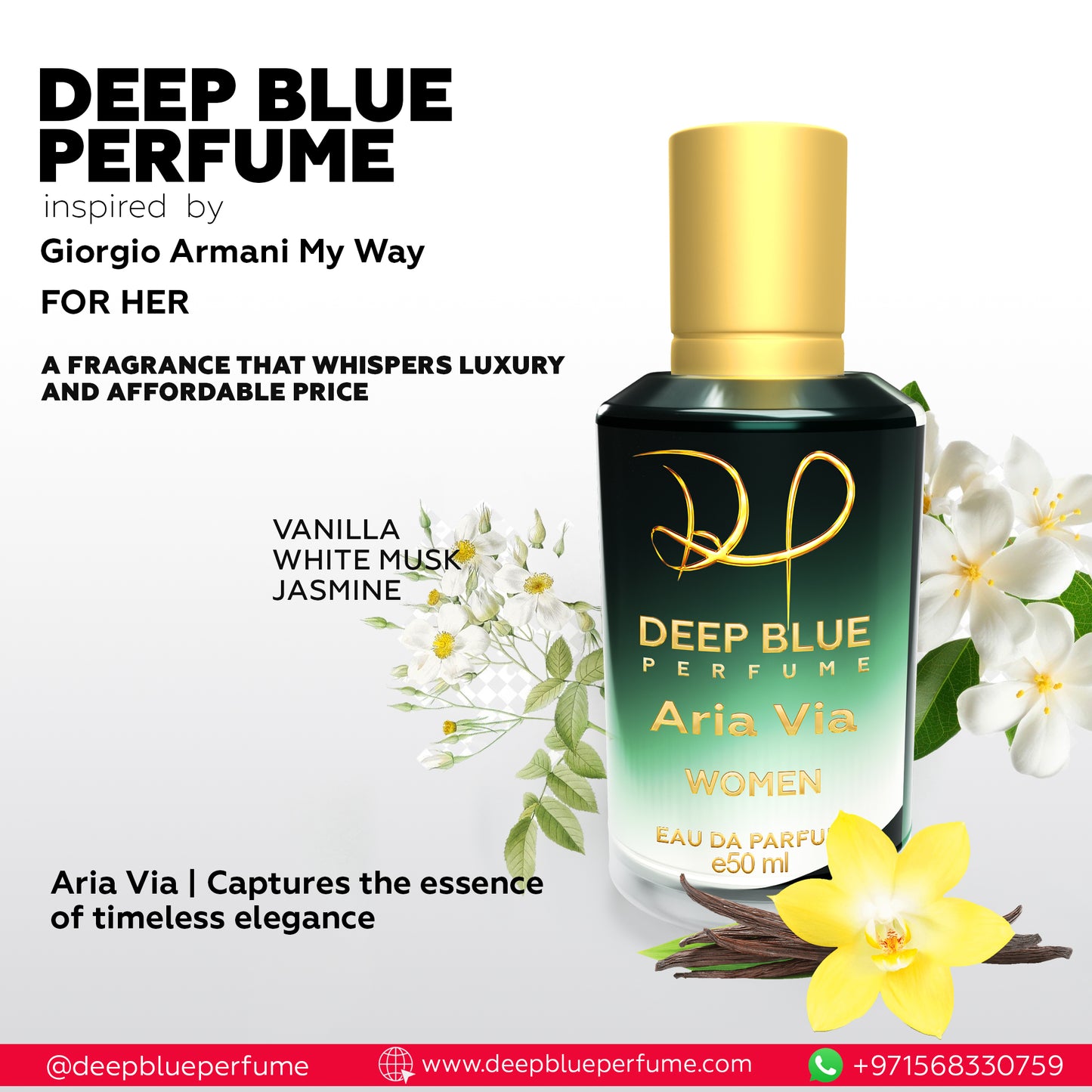 Aria Via tester EDP fresh floral women’s fragrance bottle