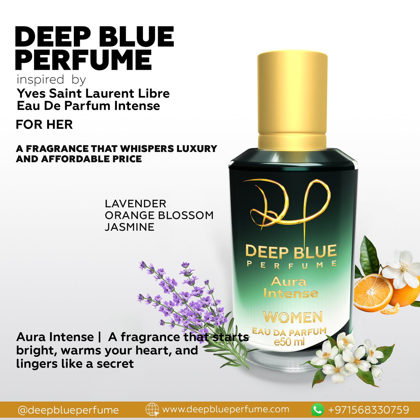 Aura Intense tester EDP warm vanilla floral women’s fragrance bottle