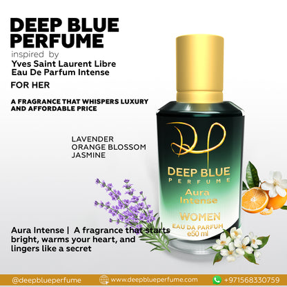 Aura Intense tester EDP warm vanilla floral women’s fragrance bottle