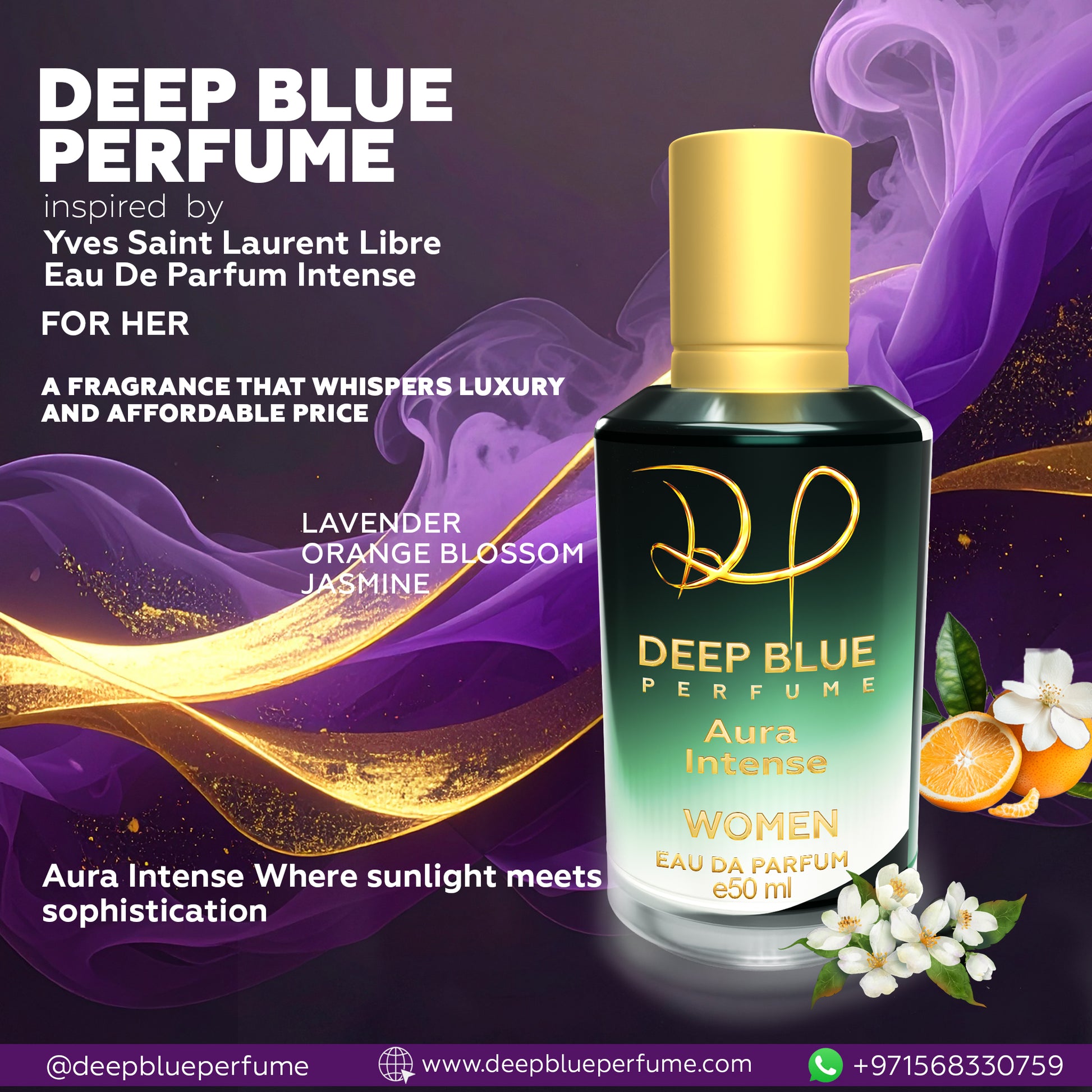 Aura Intense perfume for women bold warm vanilla floral long lasting scent