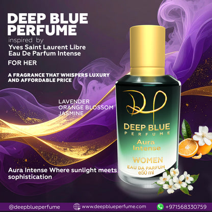 Aura Intense perfume for women bold warm vanilla floral long lasting scent