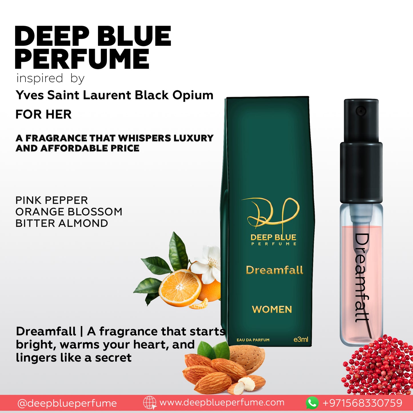 Dreamfall tester EDP sweet floral gourmand women’s fragrance bottle