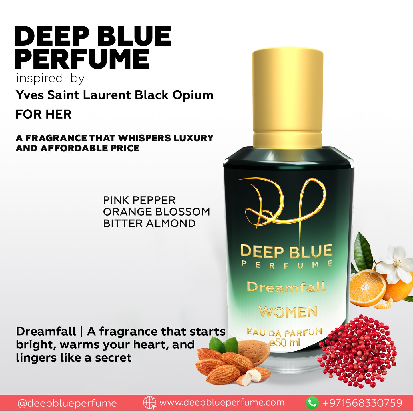 Dreamfall EDP sweet floral gourmand women’s fragrance bottle