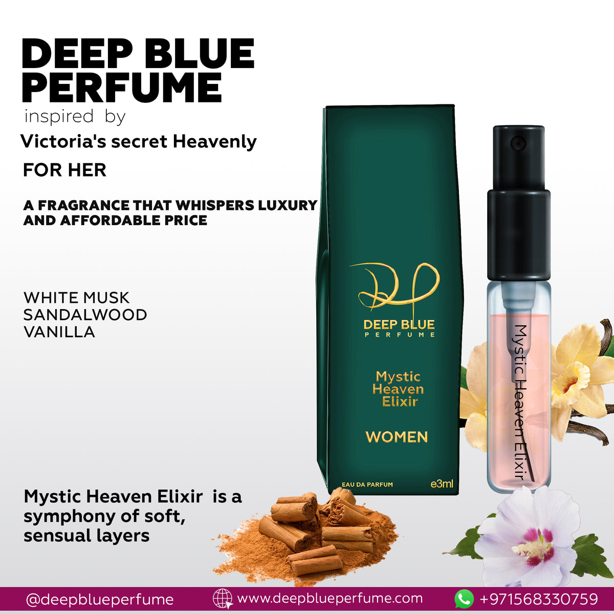 Mystic Heaven tester EDP soft floral musky women’s fragrance bottle