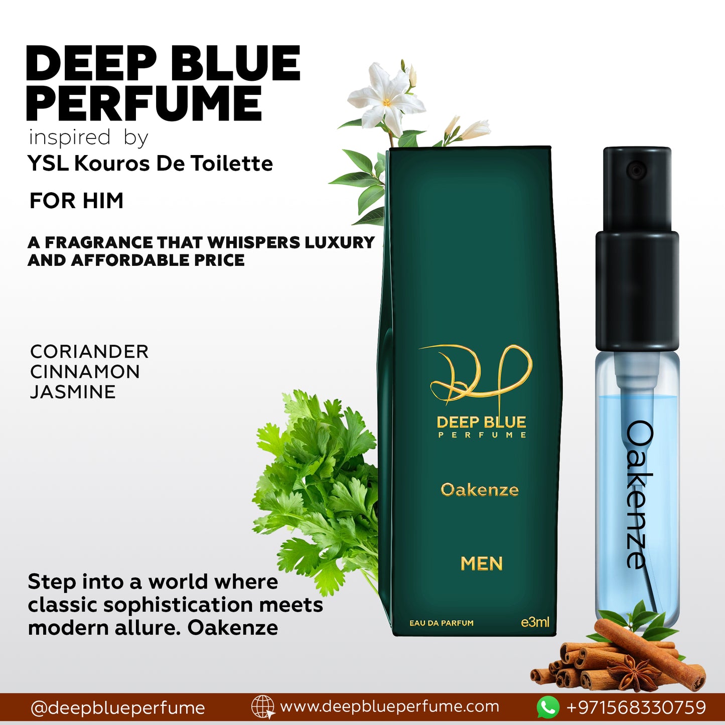 Oakenze tester EDT spicy aromatic woody men’s fragrance bottle