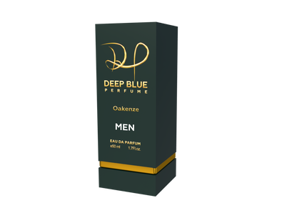 Deep Blue Perfume box for men on a white background