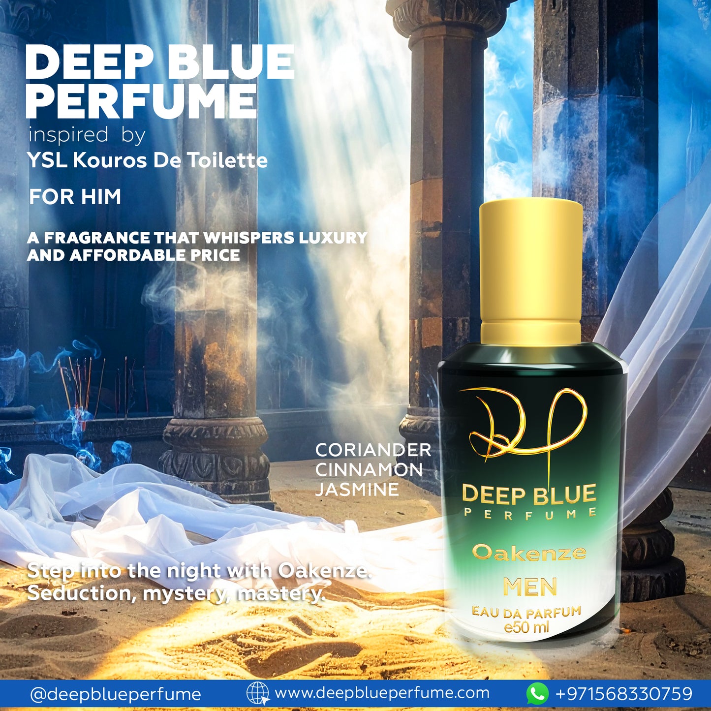 Oakenze luxury men’s fragrance intense spicy woody Eau de Toilette