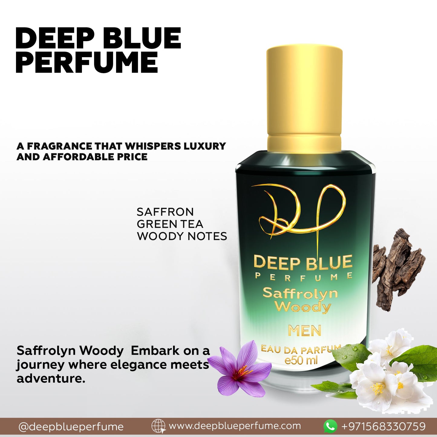 Saffrolyn Woody unisex parfum long lasting saffron woody spicy fragrance