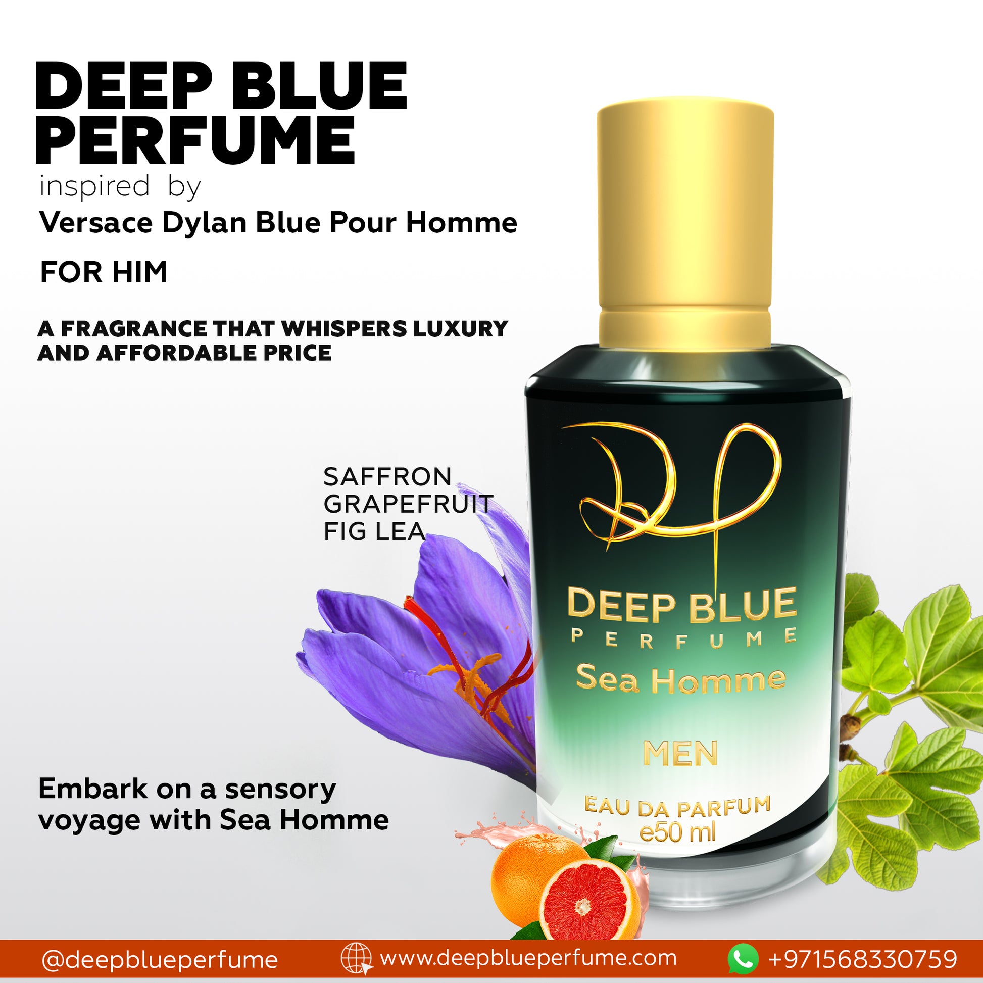 Sea Homme luxury men’s fragrance crisp fresh aquatic woody Eau de Toilette