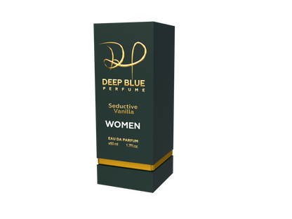 Deep Blue Perfume box for women on a white background