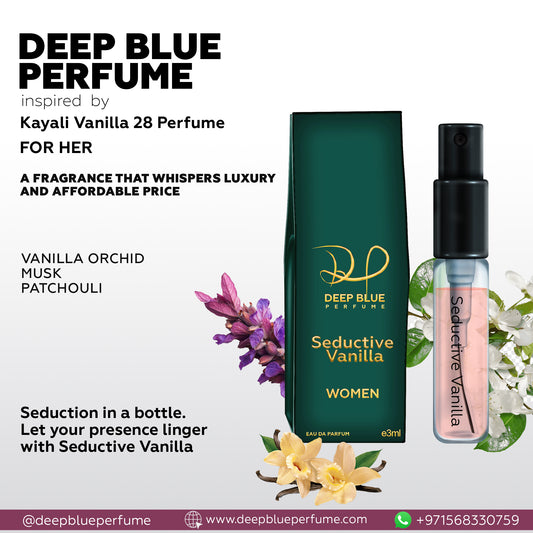 Seductive Vanilla tester EDP sweet gourmand unisex fragrance bottle