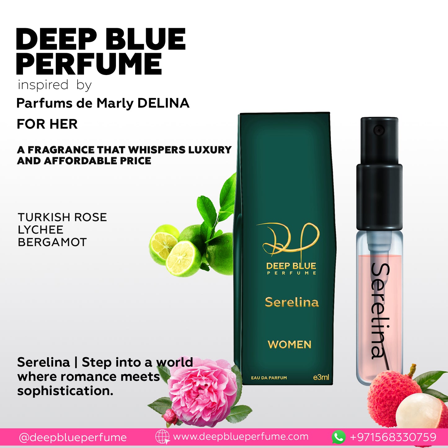 Serelina tester EDP fresh floral fruity women’s fragrance bottle