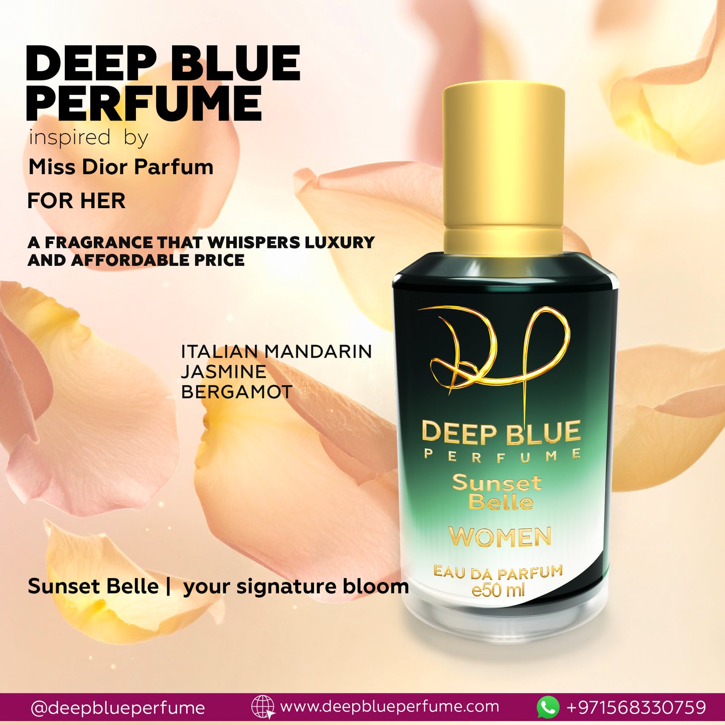 Sunset Belle EDP floral fruity women’s fragrance bottle