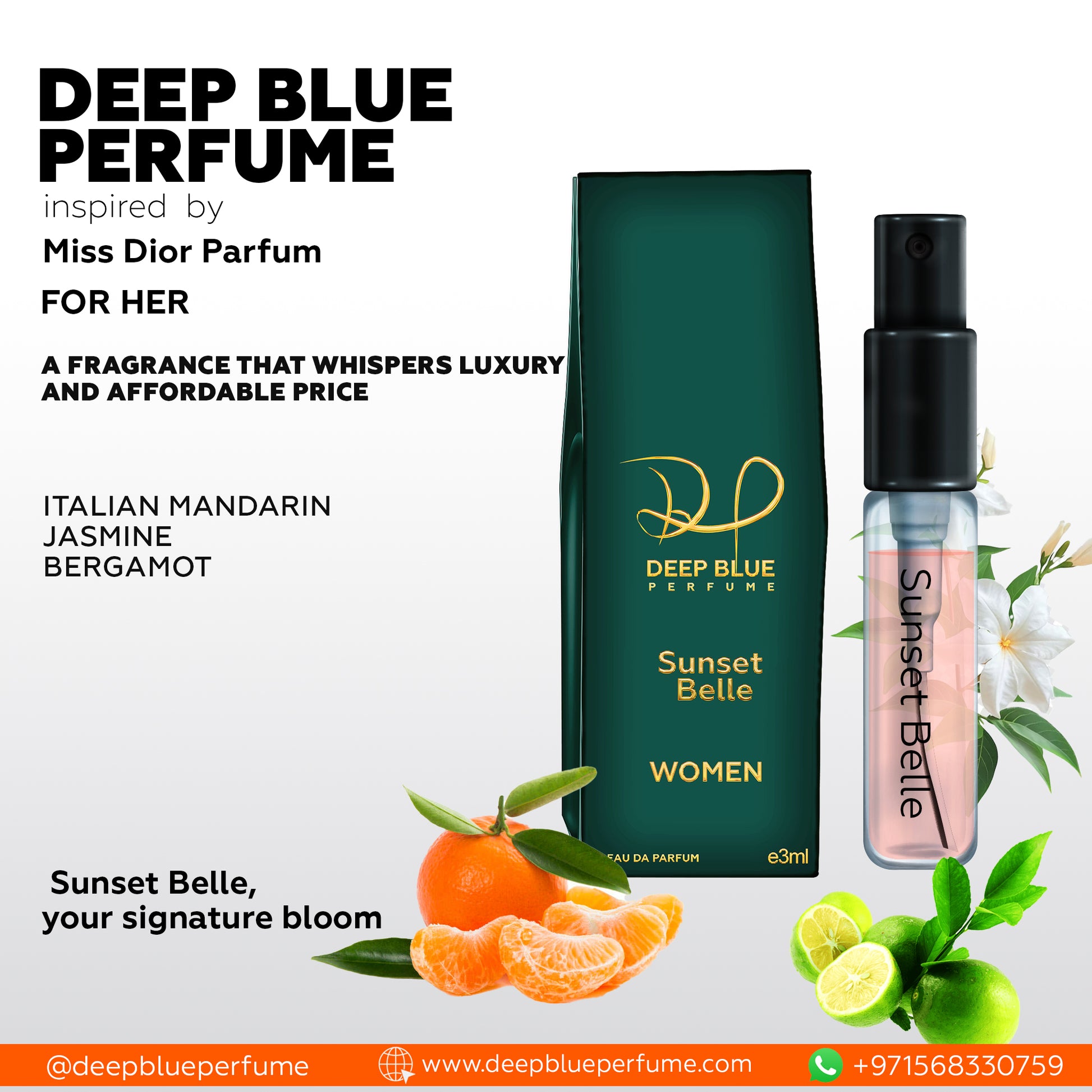 Sunset Belle tester EDP floral fruity women’s fragrance bottle