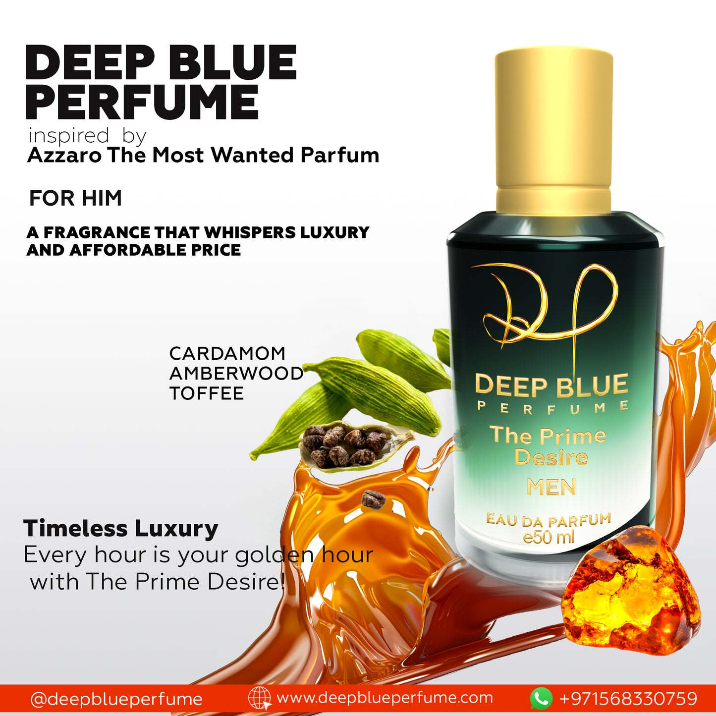 The Prime Desire luxury fragrance – bold amber woody spicy Eau de Parfum