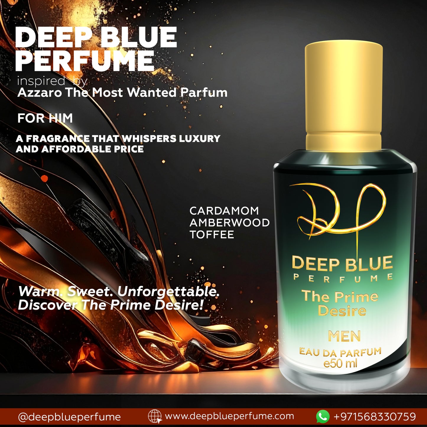 The Prime Desire unisex EDP  long lasting amber woody spicy fragrance