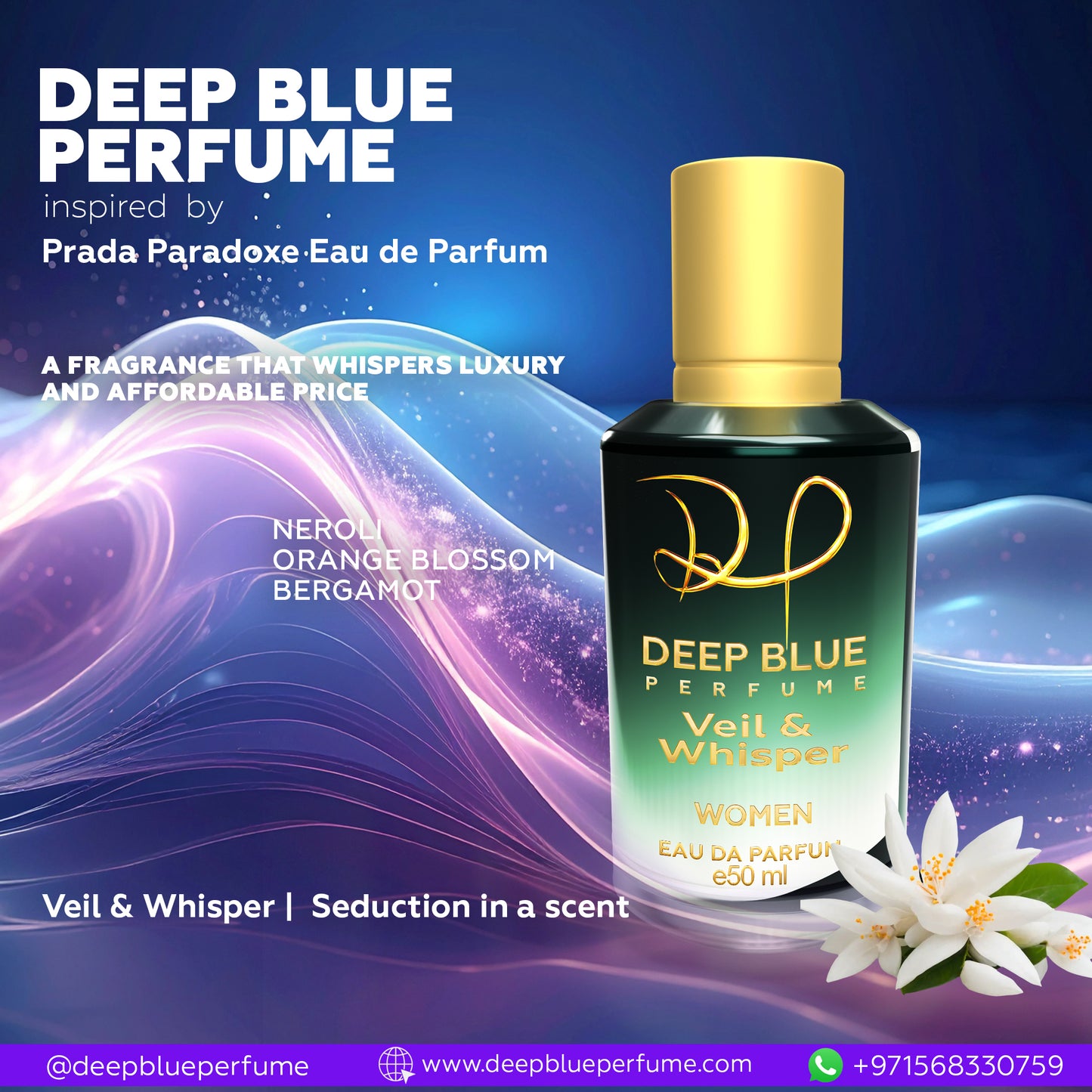 Veil & Whisper perfume for women floral fruity fresh long lasting scent