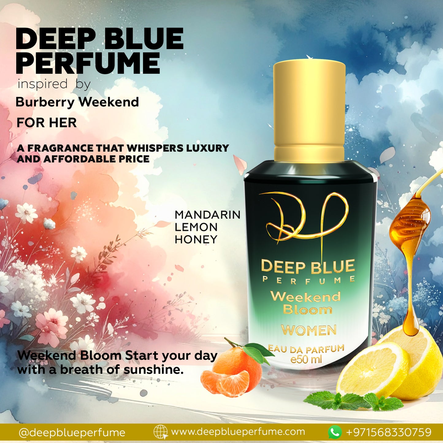 Weekend Bloom EDP fresh floral fruity women’s fragrance bottle