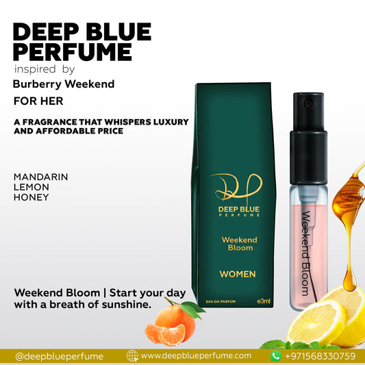Weekend Bloom tester EDP fresh floral fruity women’s fragrance bottle