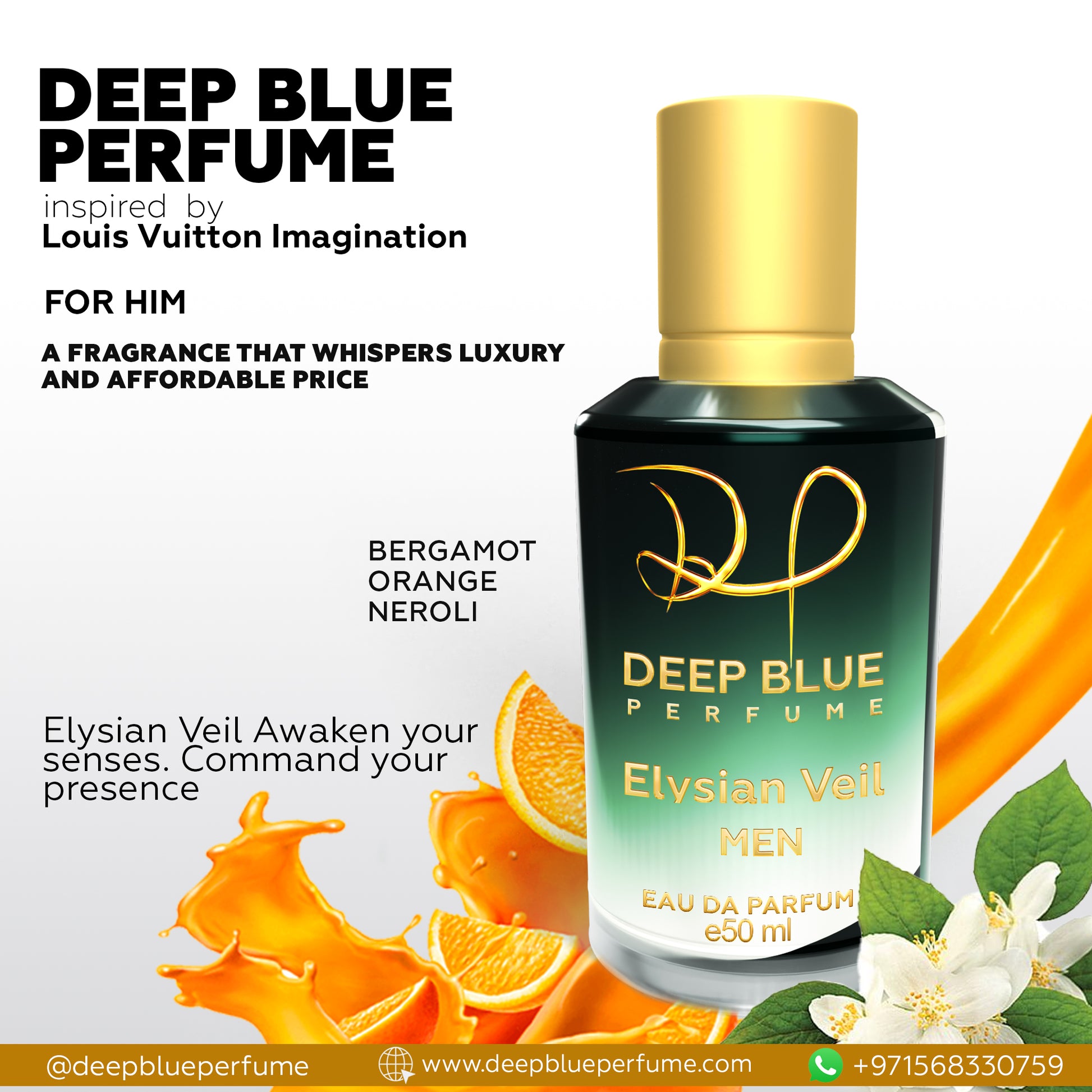 Elysian Veil Eau de Parfum long lasting fresh citrus aromatic fragrance