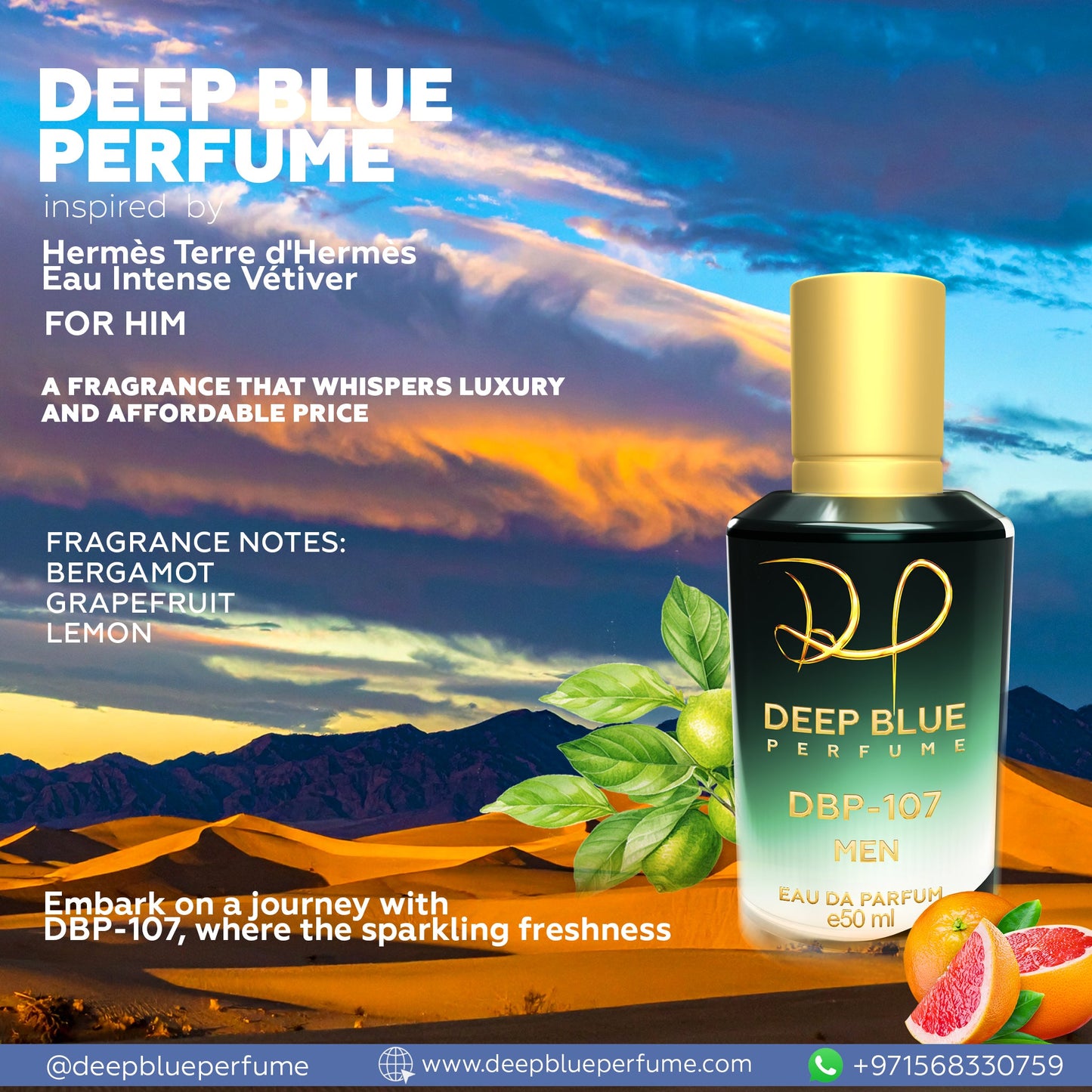 INSPIRED BY HERMÈS TERRE D'HERMÈS EAU INTENSE VÉTIVER EDP - DeepBlue