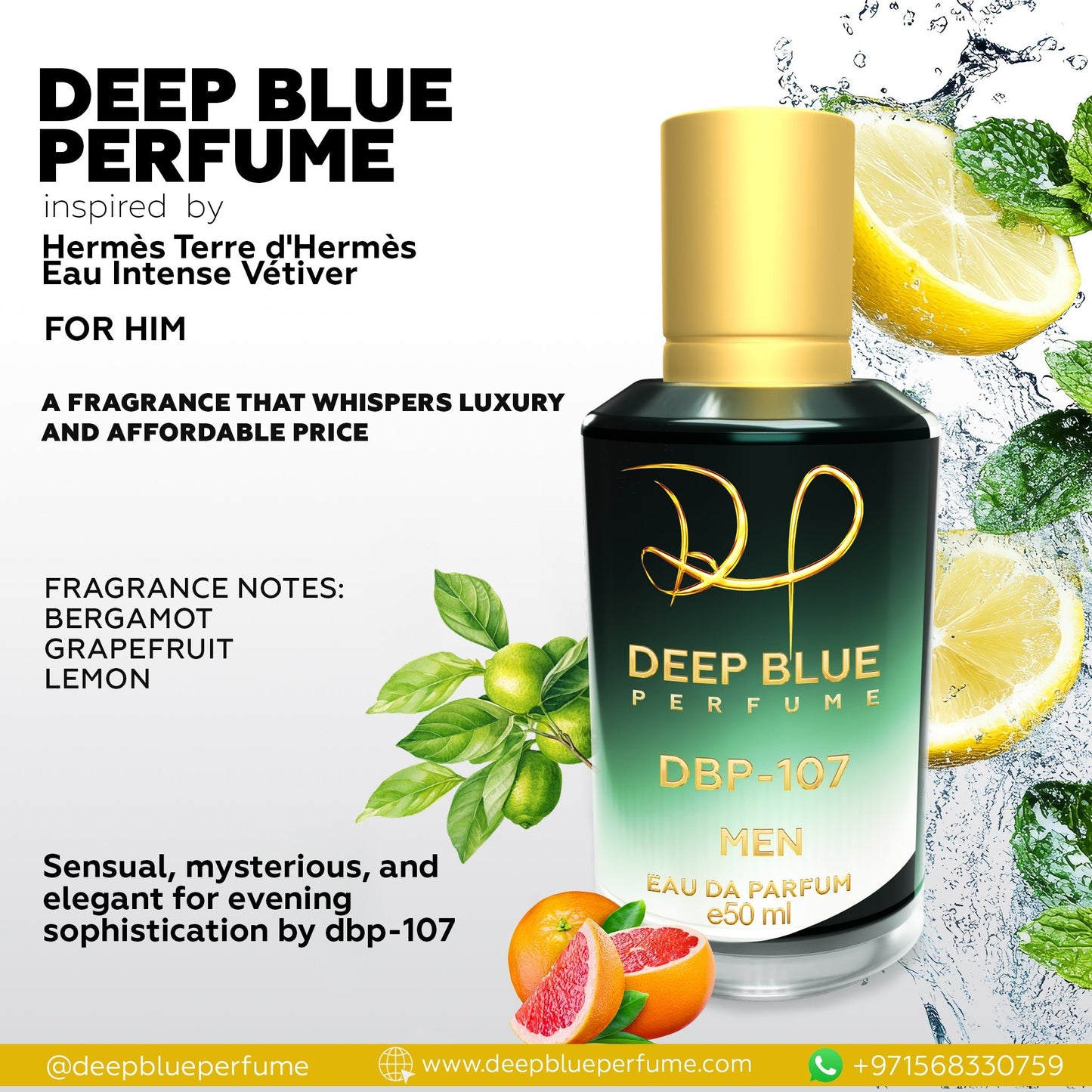 INSPIRED BY HERMÈS TERRE D'HERMÈS EAU INTENSE VÉTIVER EDP - DeepBlue