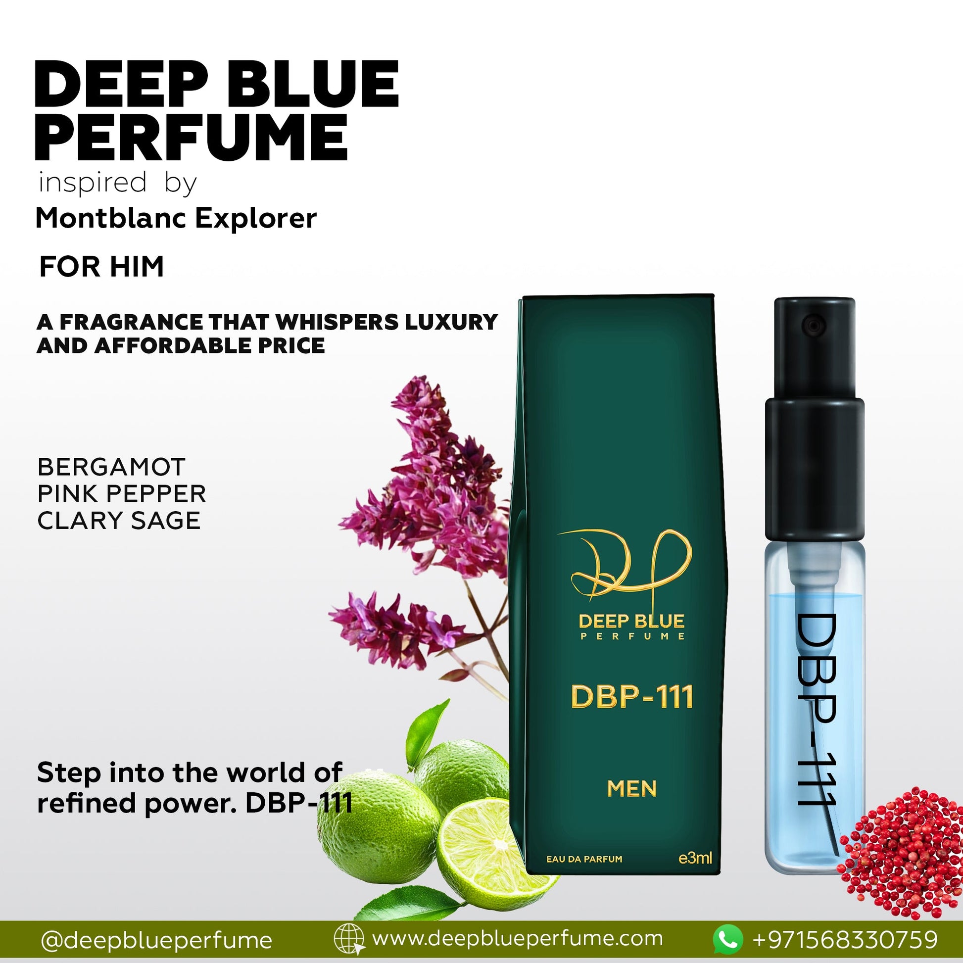 Inspired by Montblanc Explorer FOR HIM DBP - 111 (Tester) - DeepBlue