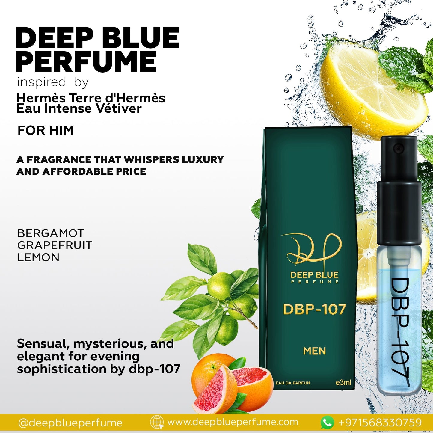 Inspired by Terre d'Hermes Eau Intense Vativer DBP - 107 (Tester) - DeepBlue