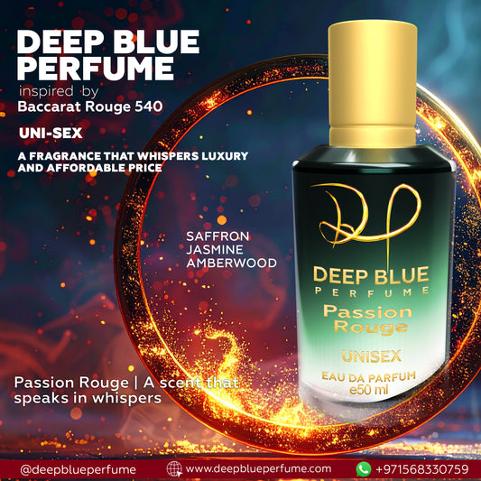 Passion Rouge unisex EDP long lasting amber woody sweet fragrance