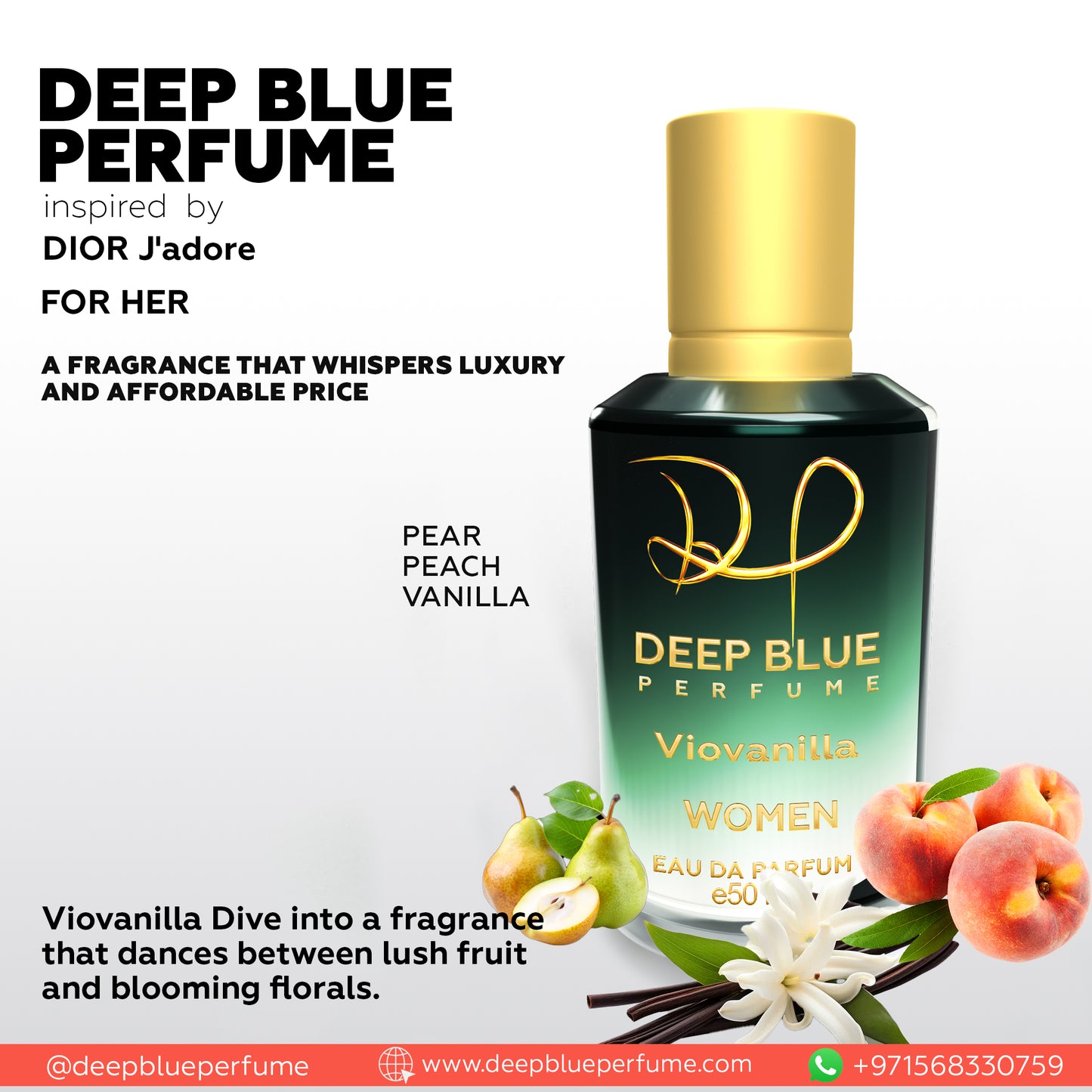 Viovanilla luxury women’s fragrance soft floral vanilla fruity Eau de Parfum